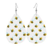 Orecchini Da Donna Pelle Sintetica Cute Flying Bumble Bees Jewelry Orecchini In Pelle A Forma Di Lacrima Leggeri E Lussuosi Per For Women Girls Every Outfit