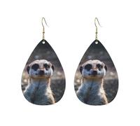 Orecchini Da Donna Pelle Sintetica Cute Meerkat Lovely Animals Lacrima Orecchini In Pelle A Forma Di Lacrima Leggeri E Lussuosi Per Feste E Appuntamenti Every Outfit