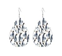 Orecchini Da Donna Pelle Sintetica Cute Penguin And Cub Jewelry Orecchino Leggeri E Lussuosi Per Decorazione Per Abbigliamento 2 Paia