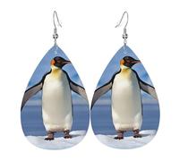 Orecchini Da Donna Pelle Sintetica (Cute Penguin) Teardrop Leather Dangle Earrings Lacrima Per Every Outfit Per Le Donne Ragazze