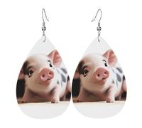 Orecchini Da Donna Pelle Sintetica Cute Pet Animals Print Accessories Teardrop Leather Dangle Earrings Design Di Fascia Alta Per For Women Girls Le Donne Ragazze