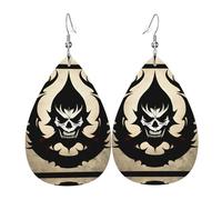 Orecchini Da Donna Pelle Sintetica Devil Satan Printed Teardrop Leather Dangle Earrings Lacrima Per Every Outfit Per Le Donne Ragazze