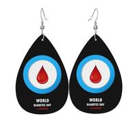 Orecchini Da Donna Pelle Sintetica Diabetes Awareness Month Blue Ribbon Accessories Orecchini In Pelle A Forma Di Lacrima Design Di Fascia Alta Per Le Donne Ragazze Per Feste E Appuntamenti