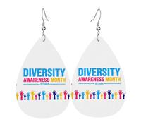 Orecchini Da Donna Pelle Sintetica Diversity Awareness Month Orecchini In Pelle A Forma Di Lacrima Accessories Per Per Feste E Appuntamenti For Women Girls