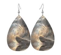 Orecchini Da Donna Pelle Sintetica Dream Vortex Passage Pattern Teardrop Leather Dangle Earrings Accessories Per Per Le Donne Ragazze Adatti Per L'Uso Quotidiano