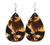 Orecchini Da Donna Pelle Sintetica Eagle And Fire Lacrima Gioielli Jewelry Per Decorazione Per Abbigliamento For Women Girls