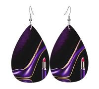 Orecchini Da Donna Pelle Sintetica Elegant Purple High Heels With Lipsalve Jewelry Gioielli Design Di Fascia Alta Per Le Donne Ragazze For Women Girls
