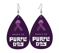 Orecchini Da Donna Pelle Sintetica Epilepsy Awareness Day Lacrima Orecchini In Pelle A Forma Di Lacrima Design Di Fascia Alta Per Every Outfit Adatti Per L'Uso Quotidiano