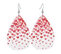 Orecchini Da Donna Pelle Sintetica Falling Red Hearts Printed Design Di Fascia Alta Orecchino Per Per Le Donne Ragazze Adatti Per L'Uso Quotidiano