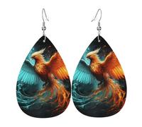 Orecchini Da Donna Pelle Sintetica Fire And Water Phoenix Jewelry Gioielli Design Di Fascia Alta Per For Women Girls Per Feste E Appuntamenti
