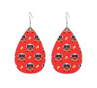 Orecchini Da Donna Pelle Sintetica Fire Truck Print Lacrima Gioielli Design Di Fascia Alta Per Adatti Per L'Uso Quotidiano 2 Paia