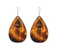 Orecchini Da Donna Pelle Sintetica Firefighters Advancing Through The Fire Lacrima Teardrop Leather Dangle Earrings Accessories Per Feste E Appuntamenti For Women Girls