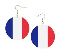 Orecchini Da Donna Pelle Sintetica French Flag Leggeri E Lussuosi Teardrop Leather Dangle Earrings Accessories Per Adatti Per L'Uso Quotidiano Decorazione Per Abbigliamento