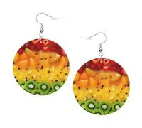Orecchini Da Donna Pelle Sintetica Fresh Fruit Leggeri E Lussuosi Teardrop Leather Dangle Earrings Lacrima Per For Women Girls Adatti Per L'Uso Quotidiano