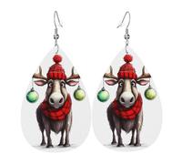 Orecchini Da Donna Pelle Sintetica Funny Christmas Moose Accessories Orecchini In Pelle A Forma Di Lacrima Jewelry Per For Women Girls Every Outfit