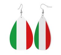 Orecchini Da Donna Pelle Sintetica Generic Italia Italy Italian Flag Accessories Gioielli Per For Women Girls Decorazione Per Abbigliamento