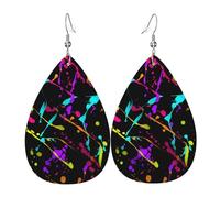 Orecchini Da Donna Pelle Sintetica Glow In Dark Splatter Neon Accessories Gioielli Leggeri E Lussuosi Per Adatti Per L'Uso Quotidiano Every Outfit