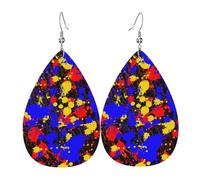 Orecchini Da Donna Pelle Sintetica Glow In Dark Splatter Neon Accessories Orecchino Design Di Fascia Alta Per Adatti Per L'Uso Quotidiano Every Outfit