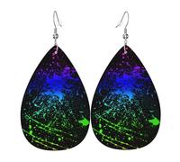 Orecchini Da Donna Pelle Sintetica Glow In Dark Splatter Neon Design Di Fascia Alta Gioielli Accessories Per Le Donne Ragazze Adatti Per L'Uso Quotidiano