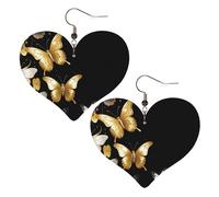 Orecchini Da Donna Pelle Sintetica Gold White Butterflies Black Heart Leggeri E Lussuosi Gioielli Lacrima Per Feste E Appuntamenti Every Outfit