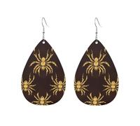 Orecchini Da Donna Pelle Sintetica Gothic Spider And Cobweb Accessories Teardrop Leather Dangle Earrings Design Di Fascia Alta Per For Women Girls Adatti Per L'Uso Quotidiano