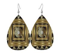 Orecchini Da Donna Pelle Sintetica Gr eometric Golden Key Accessories Orecchini In Pelle A Forma Di Lacrima Design Di Fascia Alta Per Le Donne Ragazze For Women Girls