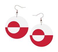 Orecchini Da Donna Pelle Sintetica Greenland Flag Jewelry Teardrop Leather Dangle Earrings Leggeri E Lussuosi Per Le Donne Ragazze For Women Girls