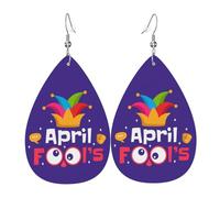Orecchini Da Donna Pelle Sintetica Happy April Fools Day Funny Pattern Design Di Fascia Alta Orecchini In Pelle A Forma Di Lacrima Jewelry Per Le Donne Ragazze Decorazione Per Abbigliamento