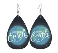 Orecchini Da Donna Pelle Sintetica Happy Earth Day Lacrima Orecchini In Pelle A Forma Di Lacrima Leggeri E Lussuosi Per Every Outfit For Women Girls