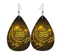 Orecchini Da Donna Pelle Sintetica Happy Eid Al-Fitr Lacrima Gioielli Accessories Per Decorazione Per Abbigliamento For Women Girls