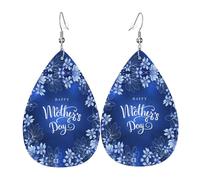 Orecchini Da Donna Pelle Sintetica Happy Mother'S Day Jewelry Teardrop Leather Dangle Earrings Accessories Per Le Donne Ragazze Adatti Per L'Uso Quotidiano