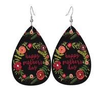 Orecchini Da Donna Pelle Sintetica Happy Mother'S Day Leggeri E Lussuosi Teardrop Leather Dangle Earrings Jewelry Per For Women Girls Per Le Donne Ragazze