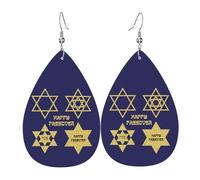 Orecchini Da Donna Pelle Sintetica Happy Traditional Jew Passover Accessories Teardrop Leather Dangle Earrings Design Di Fascia Alta Per Every Outfit Adatti Per L'Uso Quotidiano