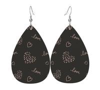 Orecchini Da Donna Pelle Sintetica Heart Day Love Pattern Jewelry Teardrop Leather Dangle Earrings Accessories Per For Women Girls Adatti Per L'Uso Quotidiano