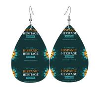 Orecchini Da Donna Pelle Sintetica Hispanic Heritage Month Latin American 2026 Teardrop Leather Dangle Earrings Lacrima Per Decorazione Per Abbigliamento For Women Girls