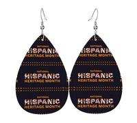 Orecchini Da Donna Pelle Sintetica Hispanic Heritage Month Latin American 2026 Teardrop Leather Dangle Earrings Design Di Fascia Alta Per Per Feste E Appuntamenti For Women Girls