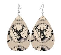 Orecchini Da Donna Pelle Sintetica Hunting Arrows Triangles Deer Pattern Orecchini In Pelle A Forma Di Lacrima Lacrima Per Per Le Donne Ragazze For Women Girls