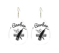 Orecchini Da Donna Pelle Sintetica I Am Barber Teardrop Leather Dangle Earrings Jewelry Per Adatti Per L'Uso Quotidiano Decorazione Per Abbigliamento