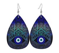 Orecchini Da Donna Pelle Sintetica Indiana Hamsa Hand Of Fatima Good Luck Evil Eye Orecchini In Pelle A Forma Di Lacrima Accessories Per Per Le Donne Ragazze Decorazione Per Abbigliamento