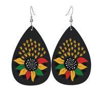 Orecchini Da Donna Pelle Sintetica June Teenth Sunflower Black History African Of American Leggeri E Lussuosi Orecchino Jewelry Per Feste E Appuntamenti Decorazione Per Abbigliamento