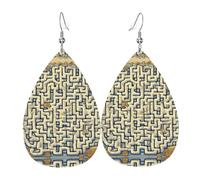 Orecchini Da Donna Pelle Sintetica Labyrinth Treasure Map Leggeri E Lussuosi Orecchini In Pelle A Forma Di Lacrima Design Di Fascia Alta Per Le Donne Ragazze Adatti Per L'Uso Quotidiano