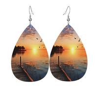 Orecchini Da Donna Pelle Sintetica Lake Under Sunset Jewelry Gioielli Accessories Per Le Donne Ragazze For Women Girls