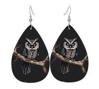Orecchini Da Donna Pelle Sintetica Late Night Owl Leggeri E Lussuosi Orecchini In Pelle A Forma Di Lacrima Jewelry Per Feste E Appuntamenti Adatti Per L'Uso Quotidiano