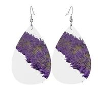 Orecchini Da Donna Pelle Sintetica Lavender Group Pattern Design Di Fascia Alta Orecchini In Pelle A Forma Di Lacrima Accessories Per Adatti Per L'Uso Quotidiano Per Le Donne Ragazze