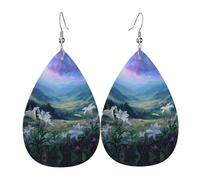 Orecchini Da Donna Pelle Sintetica Lily Of The Valley Pattern Jewelry Teardrop Leather Dangle Earrings Design Di Fascia Alta Per Feste E Appuntamenti Decorazione Per Abbigliamento
