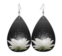 Orecchini Da Donna Pelle Sintetica Lotus Flower Printed Accessories Orecchino Per Adatti Per L'Uso Quotidiano Per Feste E Appuntamenti