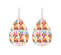 Orecchini Da Donna Pelle Sintetica Lovely Easter Dachshund Colorful Eggs Leggeri E Lussuosi Orecchini In Pelle A Forma Di Lacrima Lacrima Per Feste E Appuntamenti 2 Paia