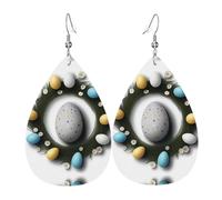 Orecchini Da Donna Pelle Sintetica Lucky Easter Egg Pattern Jewelry Orecchini In Pelle A Forma Di Lacrima Leggeri E Lussuosi Per Decorazione Per Abbigliamento Per Le Donne Ragazze