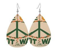 Orecchini Da Donna Pelle Sintetica Make Love Not War 1960S Orecchino Lacrima Per Per Feste E Appuntamenti Adatti Per L'Uso Quotidiano