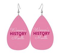 Orecchini Da Donna Pelle Sintetica March Is History Month Orecchini In Pelle A Forma Di Lacrima Design Di Fascia Alta Per Per Le Donne Ragazze Per Feste E Appuntamenti